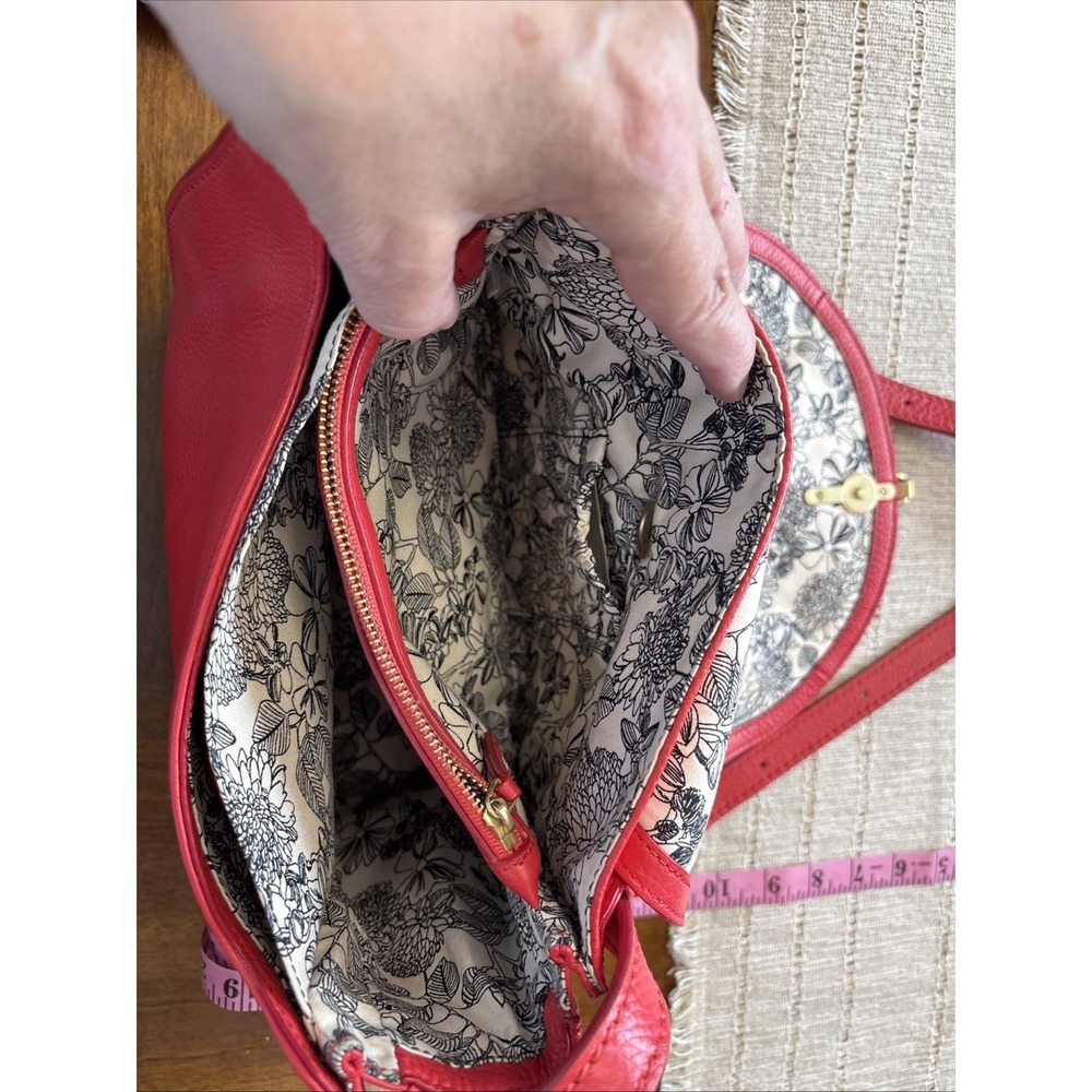 Vera Bradley Leather Carson Saddle Crossbody Bag Canyon Sunset Red Resort Cruise - Picture 11 of 16